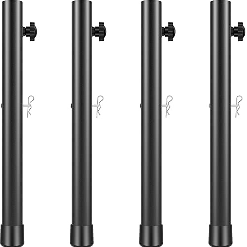 Lot de 4 rallonges de pieds de table pliables, hauteur réglable de 9,1 cm/17 cm/25,1 cm/33 cm, pieds de bureau en acier robuste avec boulons de fixation pour meubles, table basse, table de salle à