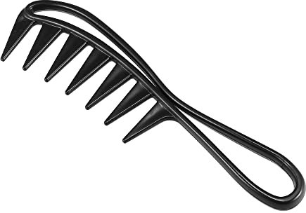 VOCOSTE Afro Pelo Ancho Peine Grande Pelo Tenedor Peine, Peluquería Estilismo Herramienta para Rizado Pelo para Hombre Mujer Plástico, Negro