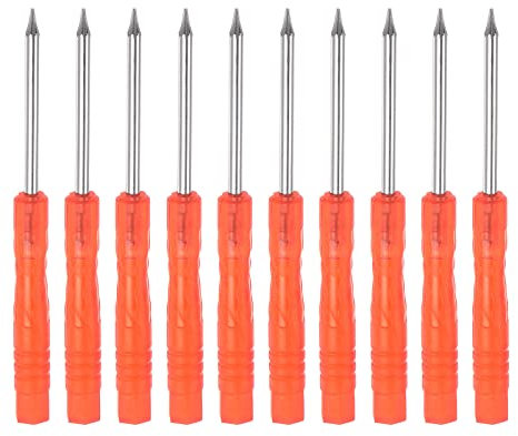 sourcing map 10Stk Mini Torx Schraubenzieher T2 Stern Kopf für Uhr Brillen Elektronik Reparatur (Rot)