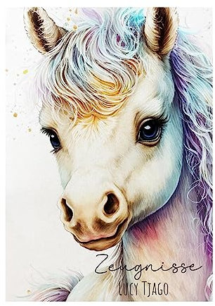 Zeugnismappe 10er 20er Hülle Deckblatt A4 Einhorn personalisierbar Schulanfang Schulanfänger Einschulung Wunschname Name zm51 - ausgewählte Größe: *A4 Deckblatt für Zeugnismappe*