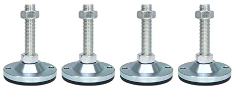 SBTRKT 4 Stück Verstellbarer Nivellierfuß, robuste Fußschale, horizontaler Fester Fuß, M14, D100 x 125 mm
