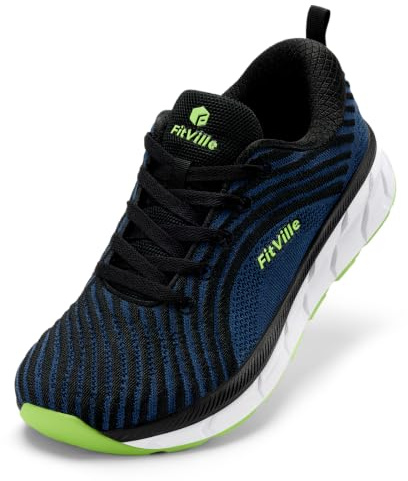 FitVille Wide Fit Trainers for Men Arch Support Road Running Shoes Lightweight Breathable Athletic Sneakers for Gym Fitness Jogging Walking