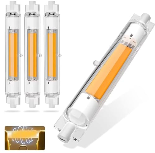 R7S LED 118mm Dimmbar 30W, R7S LED Lampen, 30W R7S LED Glühbirne Ersatz 200W 300W Halogen Leuchtmittel,R7S LED COB Birne Warmweiß 3000K 3000LM,LED Stablampen für Deckenfluter,360° Abstrahlwinkel,4pcs