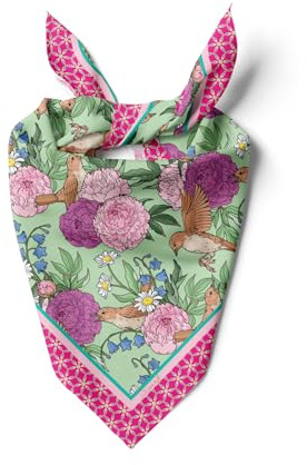 dscarf Damen-Halstuch 55cm x 55cm Square Unisex Stirnband Schal Bandana Hals Kopftuch Atmungsaktiv (Blühendes Design 18)