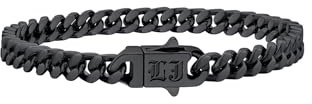 Bestyle 5MM Herren Armband mit Gravur, Personalisiertes Partnerarmbänder Miami Armkette, Länge 23cm, Schwarz, 316L Edelstahl, Gym Armband, Herrenschmuck für Männer Jungs Frauen