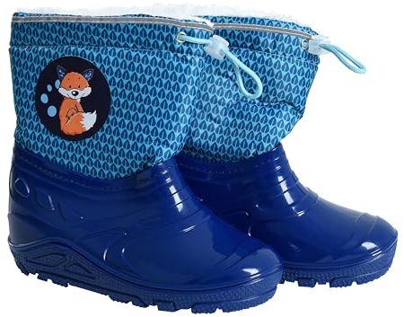 ESTEXO Kinder Gummistiefel Regenstiefel Thermostiefel Mädchen Jungen gefüttert Blau Fuchs 23