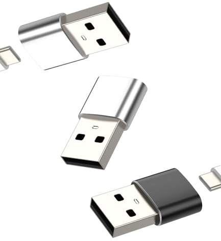 Adattatore USB C Trasformatore (3 Pack) Type C Presa Femmina USB A Maschio Jack Convertitore Compatibile con Samsung per Apple iPhone 15 Cavo Spinotto Alimentatore Prolunga Accessori