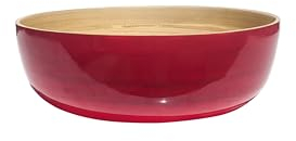 IBILI - Fuente de Bamboo Natural Cereza Brillo 25x8 cms para Alimentos Secos - Elegancia y Sostenibilidad en tu Mesa