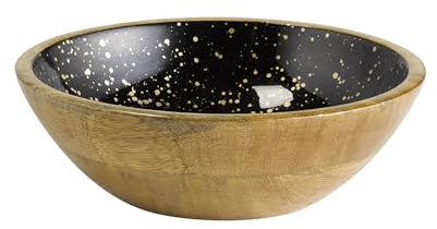 APS 1053 - Cuenco de madera de mango, revestimiento de resina epoxi en el interior, diámetro de 24 cm, 1,1 litros, frutero, ensaladera, cuenco