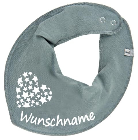 HALSTUCH mit Namen oder Text personalisiert für Baby oder Kind aus Baumwolle in Einheitsgröße Sternherz