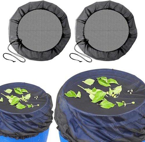 2 Pack Rain Barrel Mesh Cover, 80Cm Adjustable Rain Barrel Mesh Cover With Drawstring To Prevent Insects, Leaves From Entering Rain Barrel, Suitable For Home Outdoor Garden Rain Barrel Cover