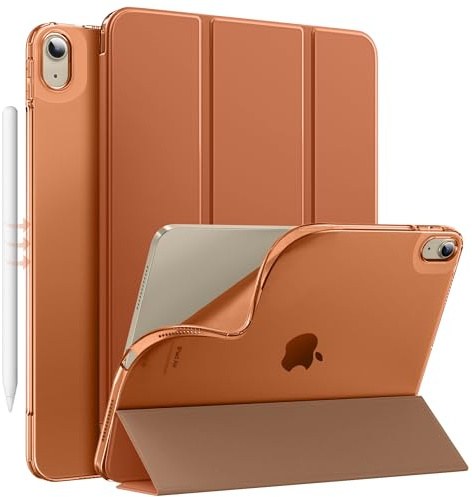 MoKo für iPad Air 11 Zoll Hülle M4/M3/M2 2026/2025/2024, iPad Air 5./4. Gen Hülle 10,9 Zoll 2022/2020, Transluzent Matt Weich TPU Rückseite, Unterstützt Pencil Pro/2/USB-C, Dunkel Kaffee