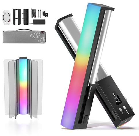 ZHIYUN CINEPEER C100 Combo 100W RGB Lichtstab, APP-Steuerung Videoleuchte Handgehalten 2700K-6500K CRI 95+ TLCI 98+ Kontinuierliche Ausgabe Beleuchtung für 6 * 4500 mAh Photography 14.3 Stick Light | APP Control 2700K-6500K CRI 95+ TLCI 98+ Dauerausgang Beleuchtung Fotografie für TK YouTube 14,3 Zoll Tube Light