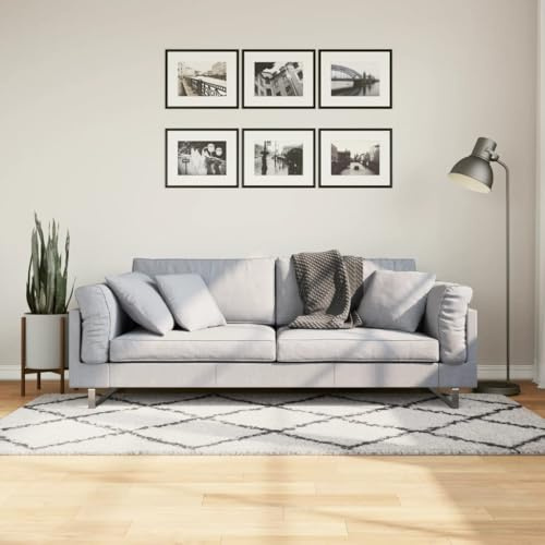 Genérico Moderner Hochflor-Teppich, Pamplona, Creme und Schwarz, 100 x 200 cm, wenjinqi-375364