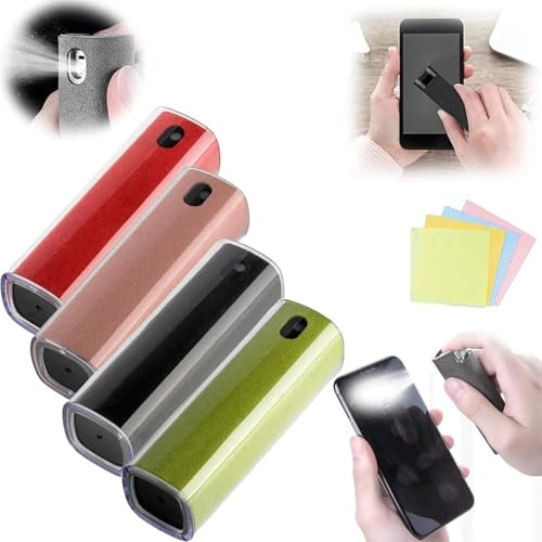 Bildschirmreiniger, All-in-One Spray und Wipe Bildschirmreiniger, tragbares Mini-Reinigungsspray für Handys, Laptops, Tablets, Bildschirme, Computerreiniger, Zubehör (schwarz)
