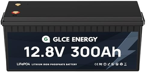 GLCE ENERGY LiFePO4 12V 300A Batterien, über 4000-15000 Zyklen, integriertes 200A BMS, Deep Cycle 3840Wh Batterien, geeignet für Haus-Solaranlagen und Freizeitfahrzeuge.