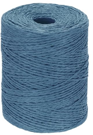 PATIKIL Filo Rafia Cotone Naturale 328 Iarde, Nastro Carta Rafia All'Uncinetto per Cappello da Sole Fai da Te Borsa da Spiaggia Uncinetto Avvolgimento Filati Maglia, Blu Navy