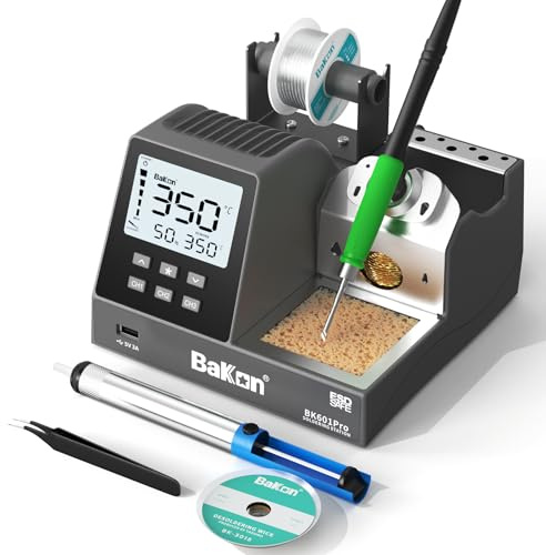 BK601Pro 120W Precision Soldering Iron Station Kit with 3 Memory Channels,1 C210 Soldering Iron Tips,Temperature Control (302°F to 896°F), Sleep Mode, Auto Shutdown,LCD Display