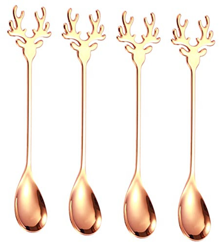 CHILDWEET Cocktail Stirring Spoon 4pcs Set Stainless Steel Easy Cleaning Modern Design