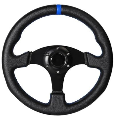 330 Mm Sportlenkrad Flaches Lenkrad Drift Simulation Rennspiel Lenkrad Universalmodell Auto Lenkrad(BLAU)