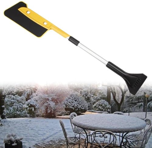 Pala da neve 3-in-1 in spugna, pala da neve telescopica rimovibile con manico lungo