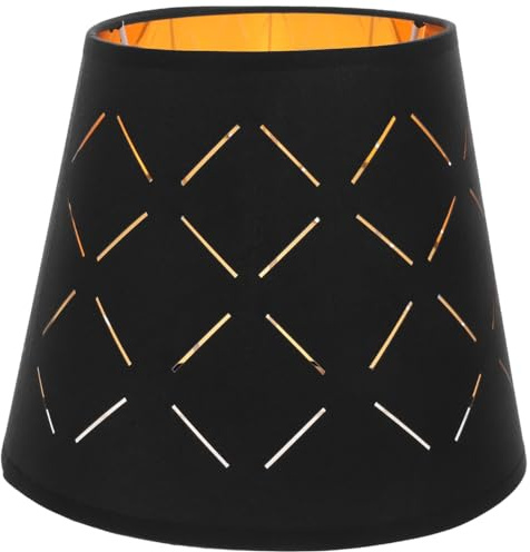 Angoily Dekorativer Lampenschirm Schwarz mit Gold Ersatzlampenschirm für Tischlampen und Stehlampen Minimalistisches Design Geeignet für Heim Hoteldekoration Installieren und Langlebig
