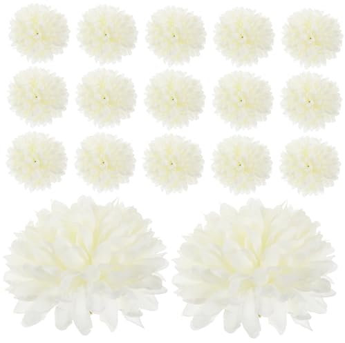 Warmhm Künstliche Chrysanthemenblüten 50 Stück Künstliche Chrysanthemen Für Hochzeitsdekoration 7 cm Durchmesser Weiß Für Szenenlayout-Requisiten Dekorative Blumenarrangements