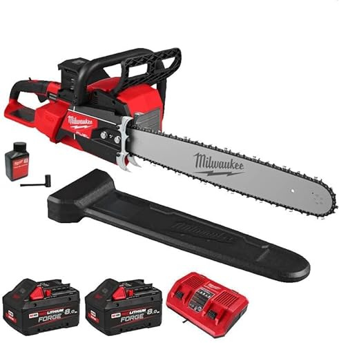 Milwaukee M18F2CHS50-802 18V Fuel Cordless Brushless Dual Battery Rear Handle Chainsaw 50 cm with 2 x 8.0Ah Batteries & Charger
