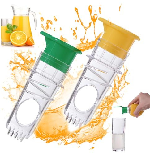 Omnikryp 2 Pezzi Manuale Juicer Lemon Squeezer, Spremiagrumi Manuale, Manuale di Plastica Lemon Juicer, per Juicing Arancio e Altri Frutti Senza Hull (Giallo, Verde)