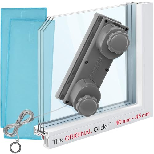 Tyroler Der Glider R-4 AFC Magnetischer Fensterreiniger für 10-45mm | | Fensterputzer magnetisch Doppelverglasung | Magnet Fensterputzer für hohe Außenfenster | Fensterreiniger magnetisch
