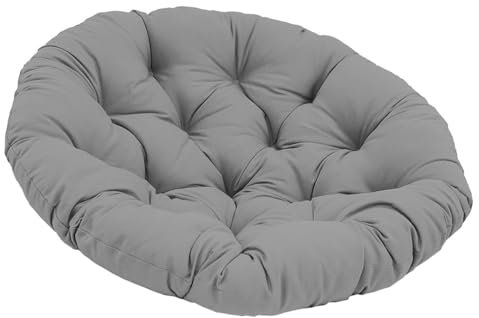 xinwanhong Papasansessel Kissen Sitzkissen Hängesessel Wasserdicht, Runde Polster für Korbsessel Lesesessel und Rattansessel Hängehöhle Stuhlkissen, Garten Sitzkissen Outdoor/Indoor,Grau,80x80cm