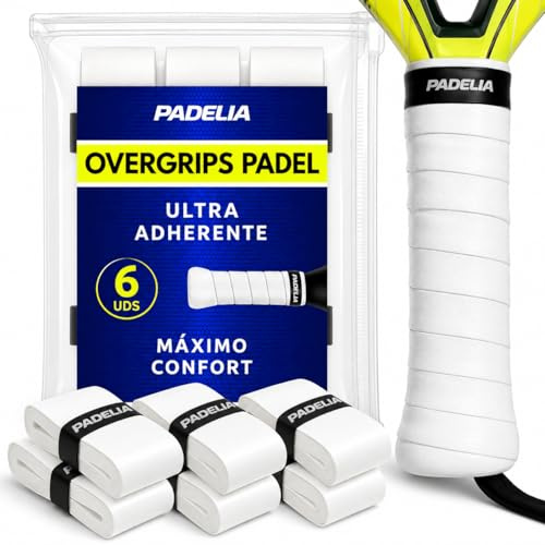 Grip Padel Ultra Adherente Overgrips Antideslizantes Absorbentes al Sudor | Máximo Agarre en Empuñadura Pala Grips Resistentes para Mango de Raqueta Cinta Accesorios - Pack 6 Overgrip en varios colores