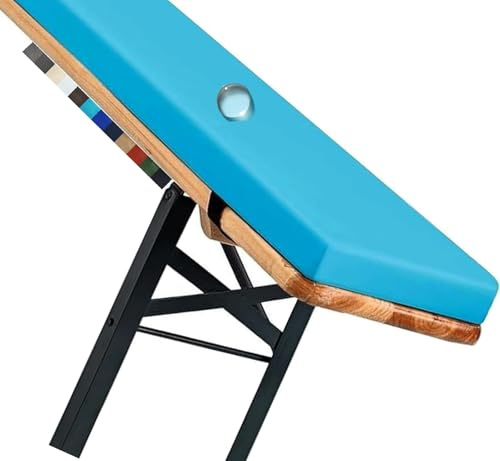 Outdoor Waterproof Bench Cushion 43x14x2in Non Slip Seat Pad for 2 3 Seater Benches Patio Bay Beer Benches Swings Lake Blue Color
