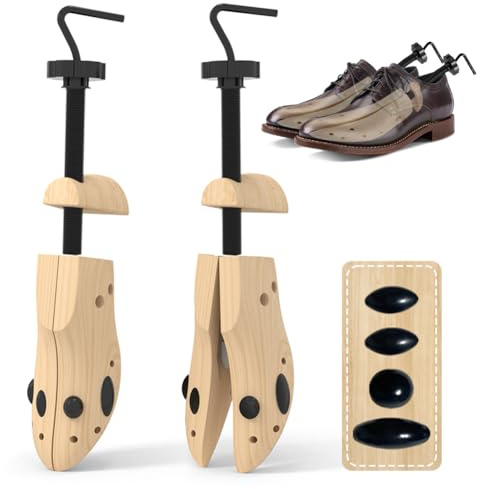 Zinueen tenditore da uomo e da donna, regolabile in 4 vie, con calzascarpe in legno | Shoe Stretcher & Tree in legno per una vestibilità ottimale e cura delle scarpe, Braubraunn, S:damen Eu 34
