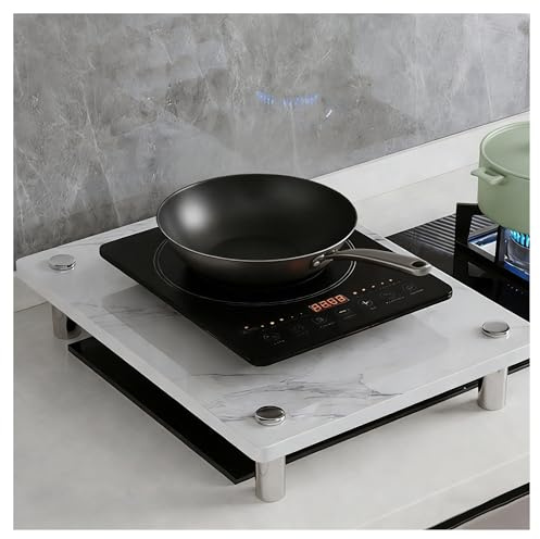 QSTGX Tapa Encimera Gas Cubre Encimera Gas 5 Fuegos Resistente Al Fuego y Al Calor Resistente a Los Arañazos y La Abrasión para Cocinas Eléctricas, Soporte para Utensilios de Cocina(A,34X45X8.3 CM)