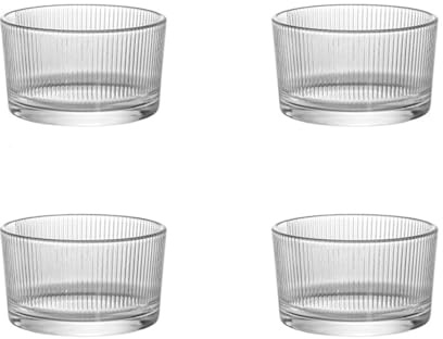 LXLAEOANG Coupe A Fruits En Cristal Ensemble de 4 bols en verre transparent for desserts, puddings, fruits, charcuterie(Color B)