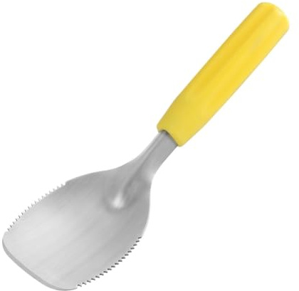 Ice Cream Scoop - Serrated Food Dispenser Scoop - Stainless Steel Ice Cream Scoop - for Baking, Desserts, Cookies, Sandwiches, Butter, Dough, Kitchen, Commercial Use, Portioning, Home