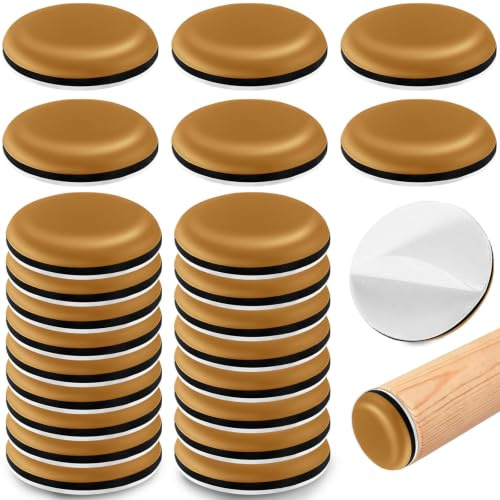 24Pezzi Feltrini per Mobili in Teflon Autoadesivi 30mm(Rotondi | Arancioni) | PTFE Teflon Cursori di Mobili protezione per parquet piastrelle laminato scorrimento per sedie divani mobili