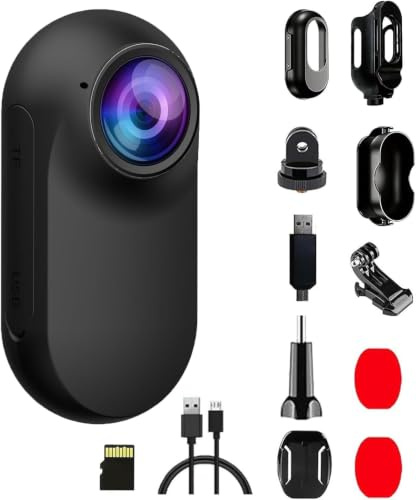 Xilecam 32GB Mini Body Cam Portatile per Moto Vlog | Telecamera Indossabile Leggera, Action Camera POV Portatile con Scheda Memoria, Perfetta per Moto, Bici, Viaggi e Lavoro.