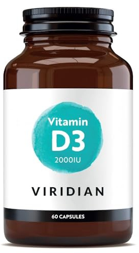 Viridian - Vitamin D3 2000iu - 60 Caps | Contributes to Normal Bones, Teeth, Muscle Function & Immunity | Vegan Form of Vitamin D | High Strength Dosage | Nutritionist Formulated
