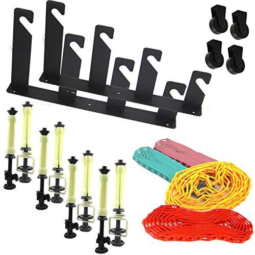 DynaSun ESB4 Kit Supporto Fondale Quadruplo Professionale Completo di Bracci ad Espansione, Catene, Contrappesi, Nero