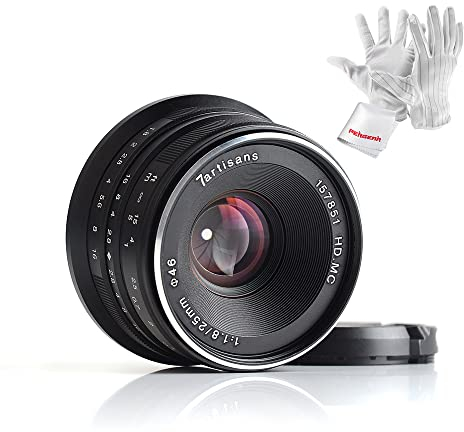 7ARTISANS 25mm F1.8 Objectif M43 Mount, Mise au Point Manuelle, Compatible avec Olympus et Panasonic M4/3 Mount Caméras