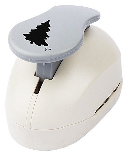 Ideen mit Herz Jumbo-Stanzer, Tanne, Motivgröße: 6,7cm x 6,1cm | Motiv-Locher für Papier | Geschenkanhänger, Baumschmuck & Aufleger basteln | Karten & Deko für Weihnachten | extra groß