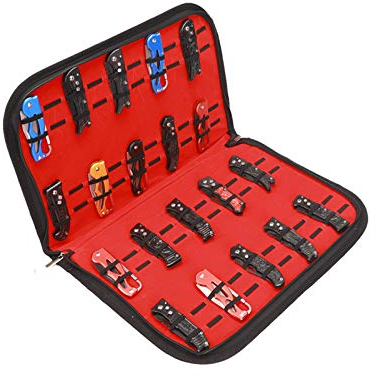QEES Vitrine à Couteaux Pliants Etui à Couteaux De Poche Rangement De Collection De Couteaux Pliants