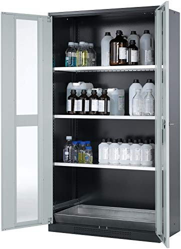 ASECOS Chemikalienschrank CS RAL 7016/RAL 7035 4xTA zur Lagerung von Nicht entzündbaren Gefahrstoffen in Arbeitsräumen