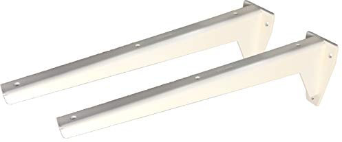 Sunload - Supporto per mensole con profilo a L, in acciaio zincato bianco verniciato a polvere (2 x 480 mm)