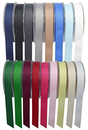 SR SUPER RIBBONS®™ Quality Reels Grosgrain Ribbon, 3mm 6mm 10mm 15mm 25mm & 40mm 20/50 Metre on Hard Plastic Reels (Natural, 15mm x 20m)