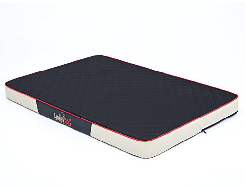 millybo Premium Matratze Hundematratze Codura Kunstleder Hundematte XL (120x80cm), Schwarz/beige