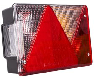 ASPÖCK Piloto trasero Multipoint IV Derecho 6 funciones para remolque luz de posición freno marcha atrás matrícula intermitente reflector bayoneta 5 PIN IP64 200x136x56mm