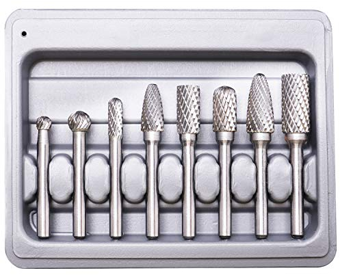 Wolframstahl Fräser, SPTA 8-Teilig Frässtifte 6mm Schaft Bit zum Holz Metall Marmor schnitzen, schleifen, gravieren usw, Bohren Tools, geeignet für Bohrmaschine, Multifunktionswerkzeug -CTBSET